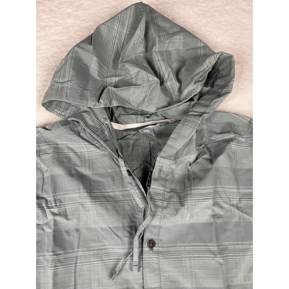 Kathmandu Mens Plaid Hooded Pullover Shirt‎ Size M Lightweight Button Up